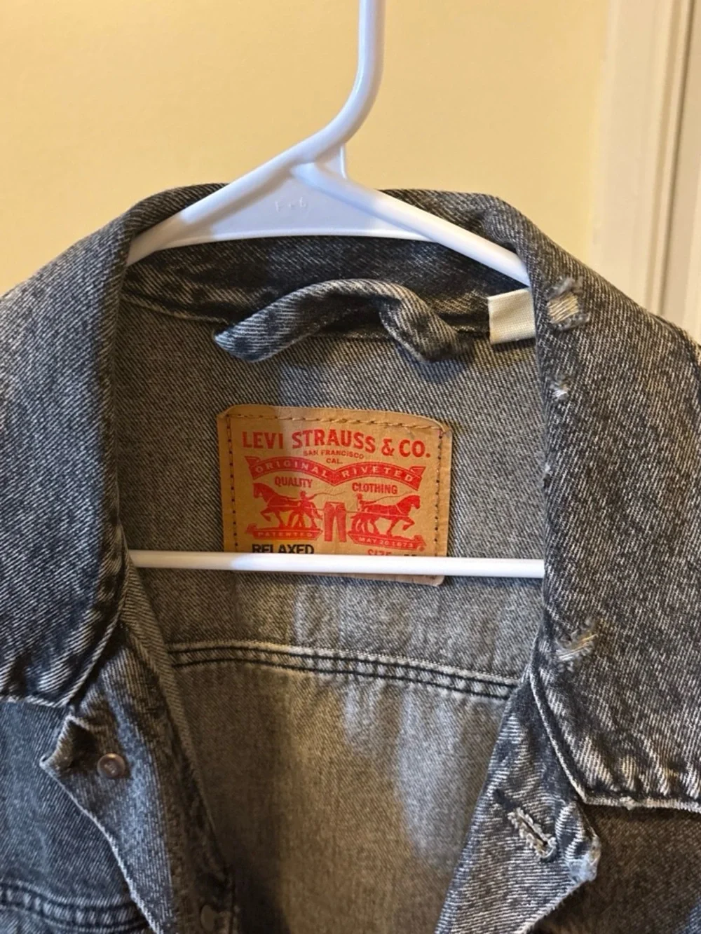 Levi’s Men’s Denim Trucker Jacket Medium Gray Acid Wash - Picture 6 of 6